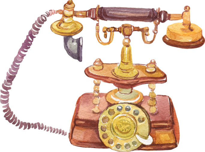 old phone watercolor